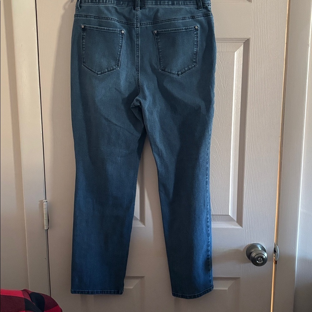 Chico's Women's Skinny Jeans in Dark Blue Wash - Picture 2 of 3